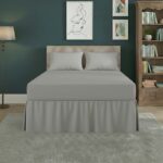 Fitted Valance Bed Sheet Polycotton Mattress Cover And Frill Easy Care - King - Silver