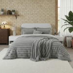 Luxury Teddy Cord Design Bedding Set Ultra Soft Cozy Stylish Comfort - Double - Silver
