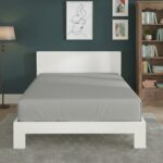 Polycotton Fitted Sheet Extra Deep 40cm Skirt Easy Care - Double - Silver