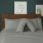 V Shape Pillowcase for Support Maternity Pillows Polycotton Easy Care - Silver