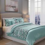 Embroidery Duvet Cover Set Luxury Bedding with Matching Pillowcases - King - Teal