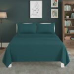 Easy Care Flat Bed Sheet Polycotton Durable Low Maintenance Bedding - Single - Teal