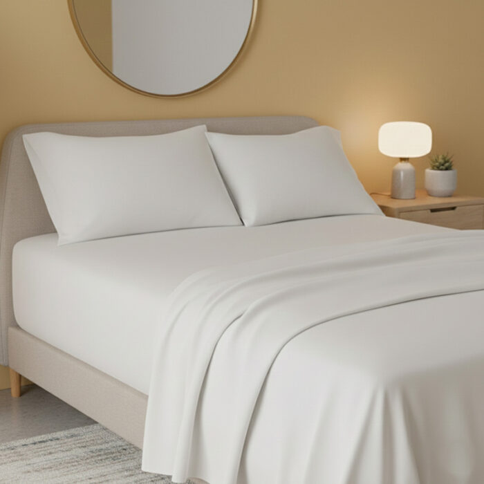 Flannelette Flat Sheet Soft Brushed Cotton Bedding for Warmth Comfort