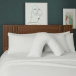 V Shape Pillowcase for Support Maternity Pillows Polycotton Easy Care - White