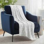 Heart Design Throw Blanket Soft Cosy Decorative Throw for Sofa And Bed - White