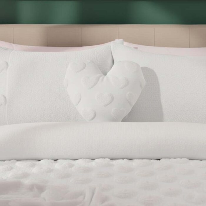 Heart Shaped Teddy Fleece Cushion Ultra Soft Plush Decorative Pillow