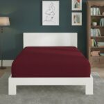 Polycotton Fitted Sheet Extra Deep 40cm Skirt Easy Care - Double - Wine