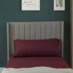 Bolster Support Pillow Pillowcase Plain Dyed Pillow Linen Easy Care - Super King 6FT - Wine