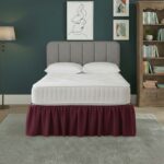 Base Valance Polycotton Sheet for Divan Beds Easy Care Bed Base Cover - King - Wine