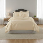 Luxury Embroidered Duvet Cover Set Bedding with Matching Accessories - King - Cream