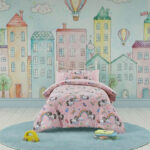 Unicorn Kids Teddy Duvet Cover Set Ultra Soft Bedding with Pillowcase - Double