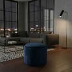 Luxury Velvet Round Bean Bag Ottoman Soft Plush Velvet Stool Pouffe - Marine