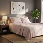 Soft Plain Brushed Cotton Fitted Flat Sheet Matching Pillowcases Set - Super King - Pink