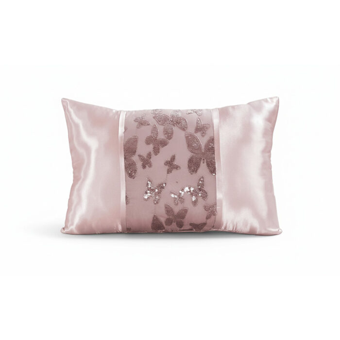 Oblong Butterfly Sequin Cushion Luxury Rectangular Decorative Accent