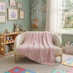 Glow in the Dark Moon Blanket Soft Galaxy Night Sky Throw for Kids - Pink
