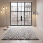 Shaggy Fluffy Rug Ultra Soft Plush Modern Floor Rug Non Slip Reverse - 120 x 170cm - Silver