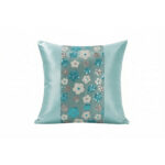 Floral Sequin Cushion Cover Luxury Decorative Throw Cushion - Teal
